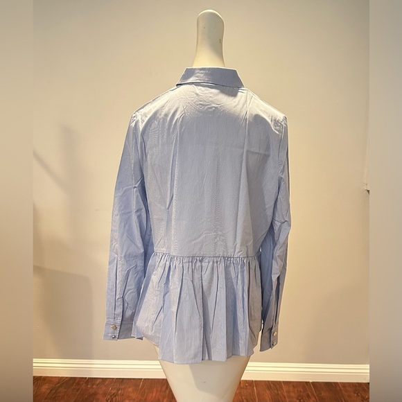 NWT TED BAKER LONDON Stripe Peplum Button-Up Shirt Women's SIZE 3 (US8-10) - Picture 10 of 15